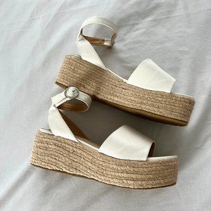 Krush Snakeskin Platform Espadrille Sandals | Size: 9 | Color: White